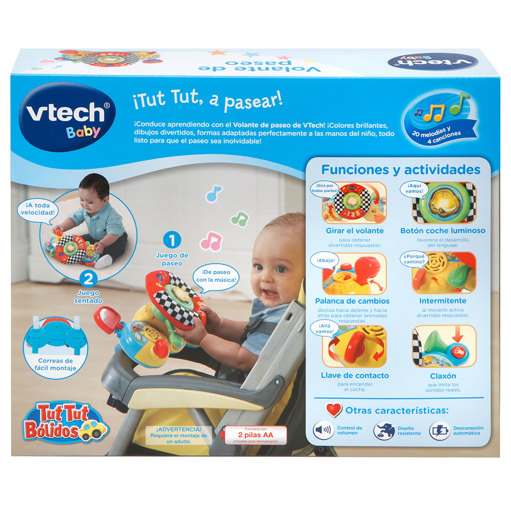 VTech Volante de paseo Tut Tut Bolidos Juguetes 1 3 anos Juguetes Primera infancia Bolas y cubos de actividades